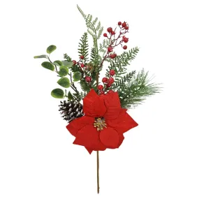 20" Poinsettia Iced Berry Spray 64403