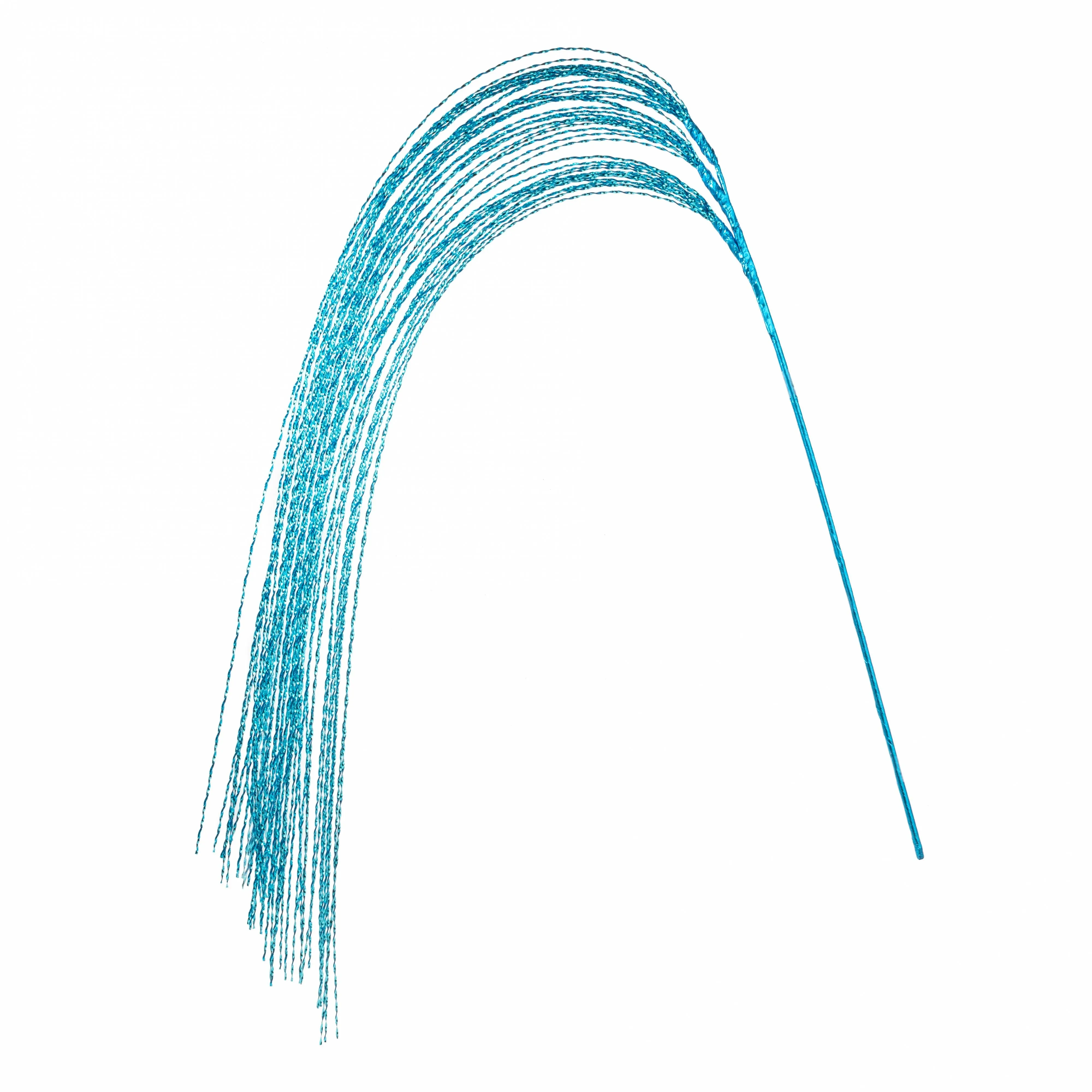 48" Metallic Twisted Grass Spray: Turquoise Aqua Blue