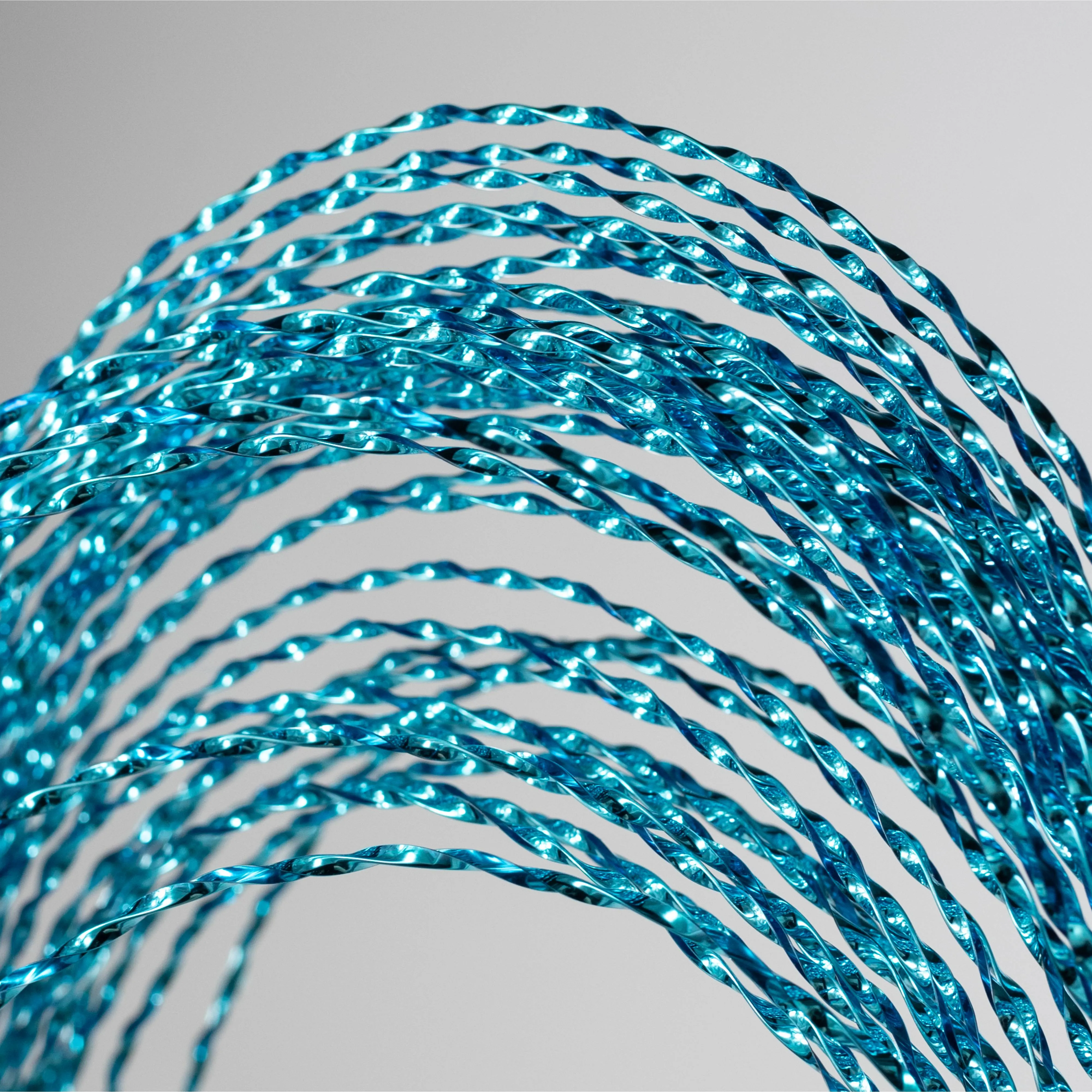 48" Metallic Twisted Grass Spray: Turquoise Aqua Blue