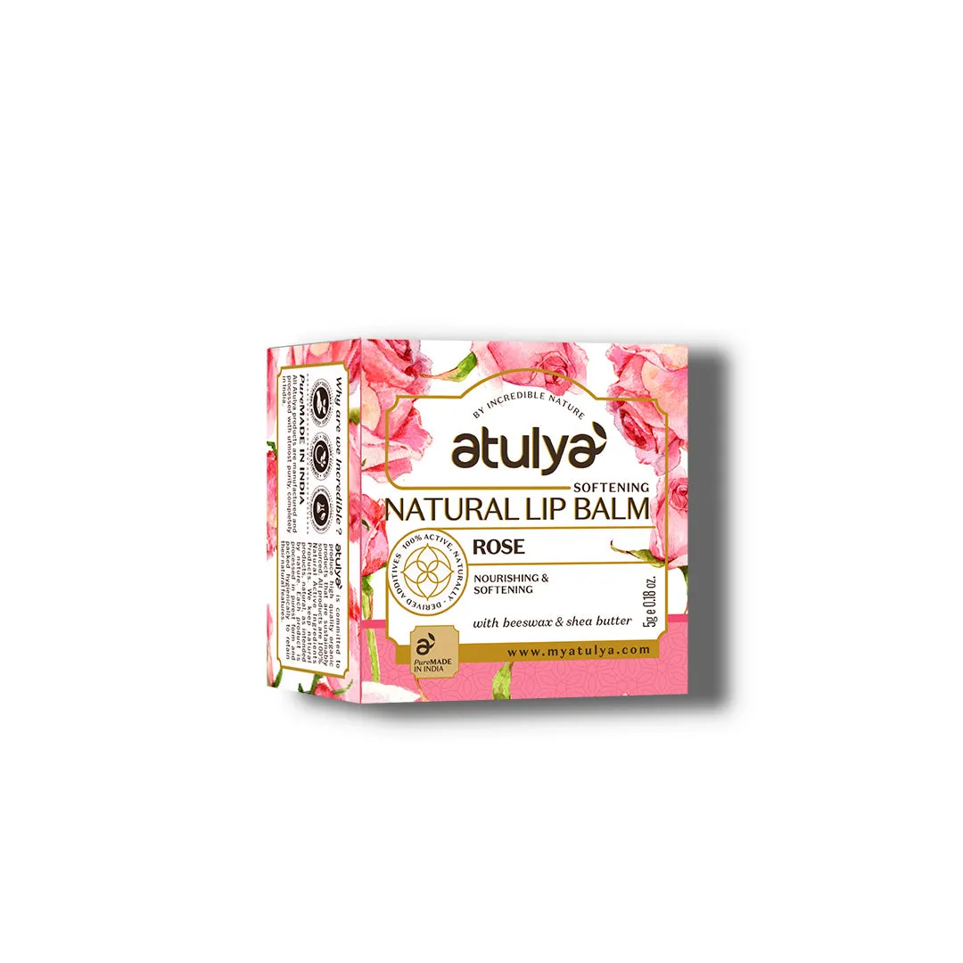 atulya Rose Natural Lip Balm with Bees Wax & Honey 5 Gm (Add 2 Products in the Cart & Get 1 Free Product Use Code: B1G1)