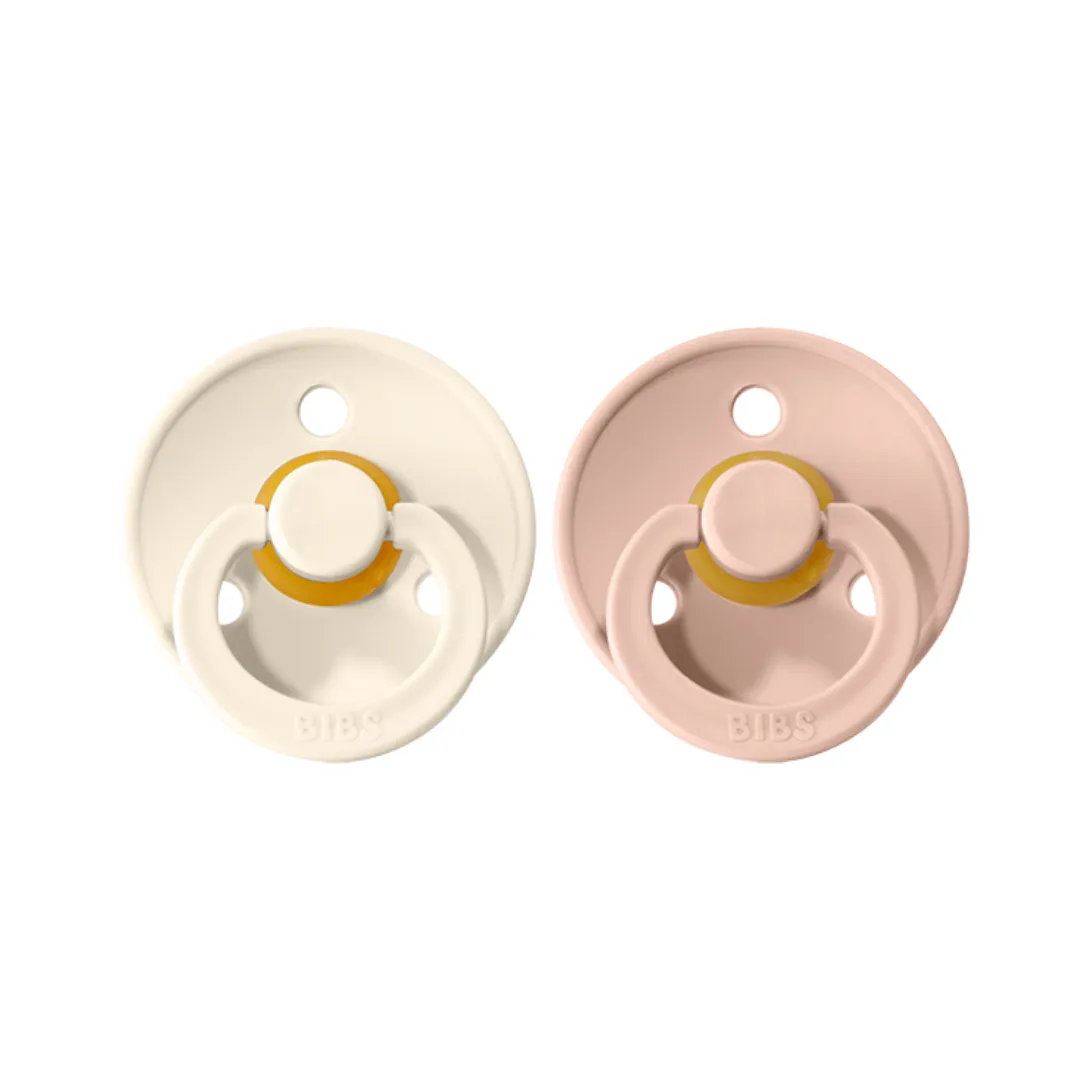 BIBS Colour Pacifier 2 Pack - Ivory/Blush