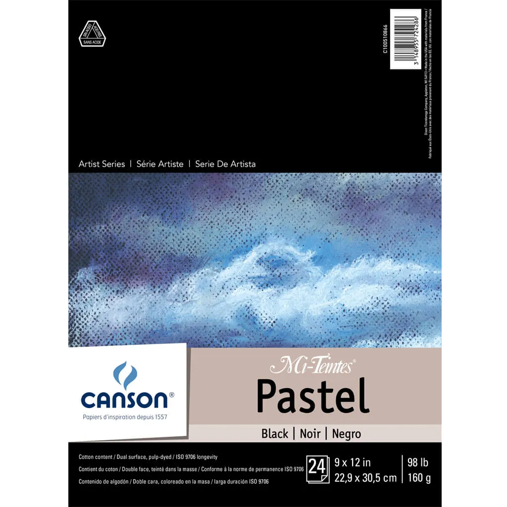 Canson Mi-Tientes Pastel Black Pad 9x12 98lb