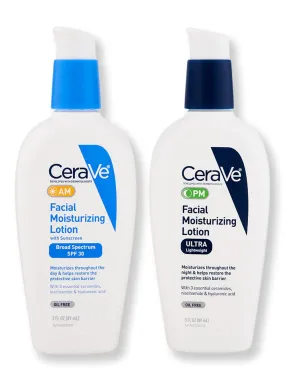 CeraVe Facial Moisturizing Lotion AM 3 oz & Facial Moisturizing Lotion PM 3 oz