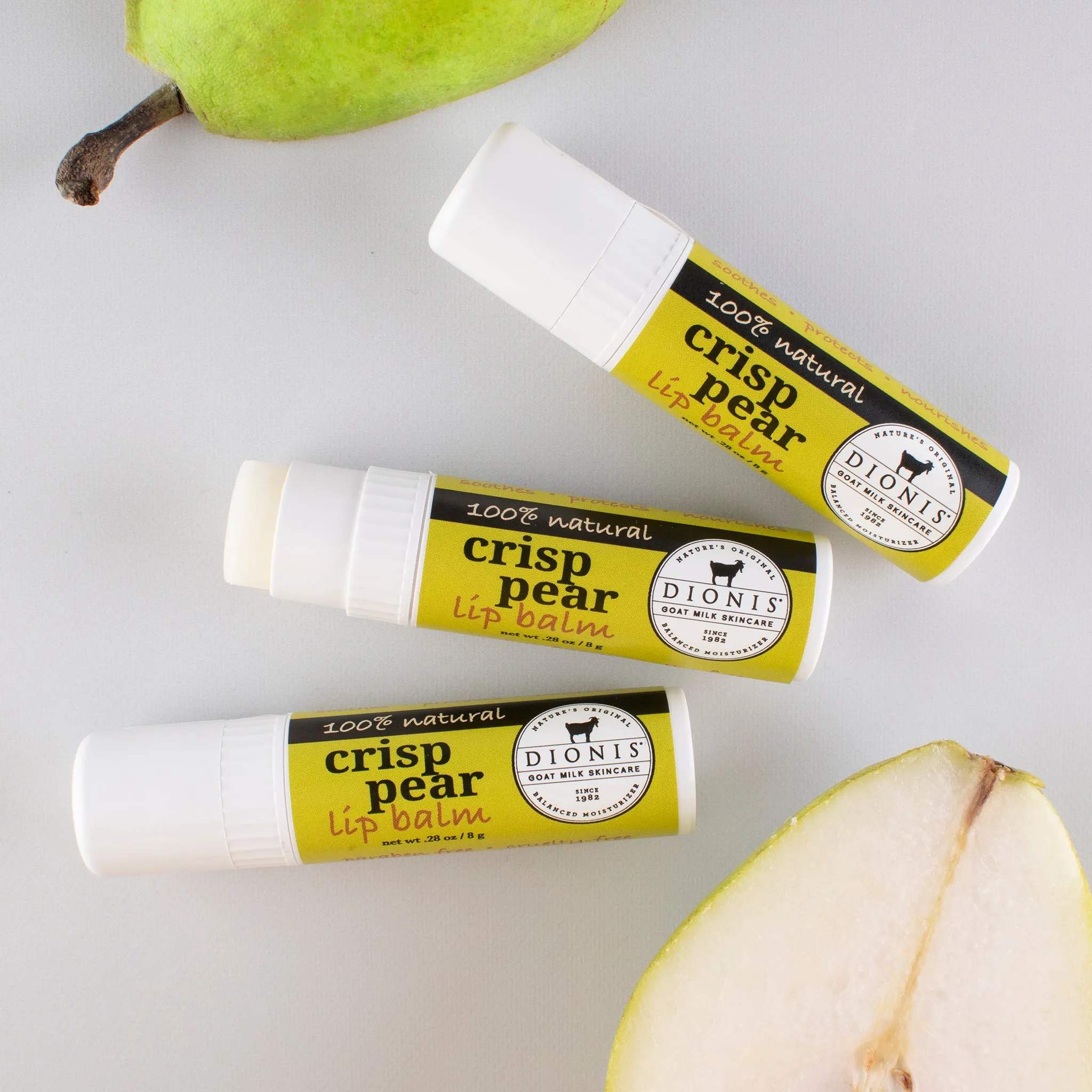 Crisp Pear Goat Milk Lip Balm, Set of 3