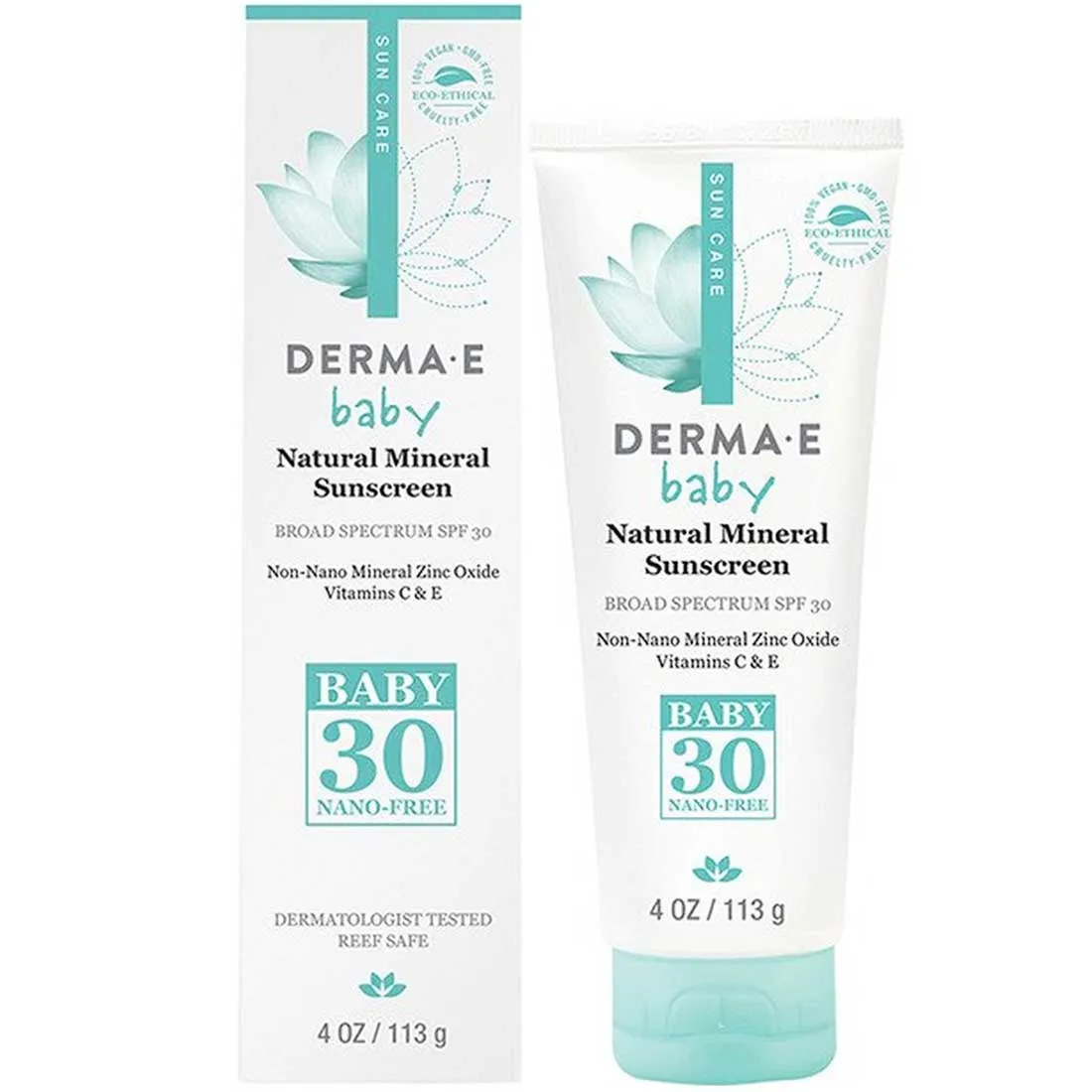 Derma E Natural Mineral Sunscreen for Babies SPF30 (Non-Nano Zinc), 113g