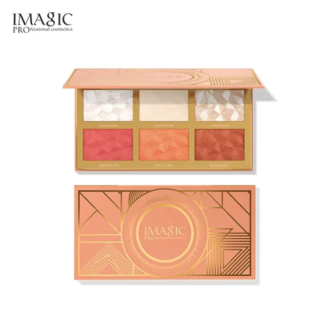 IMAGIC Cosmetics Beauty Highlight Highlight Blush Blend Palette 6 Color Contour Shadow Facial Cosmetics