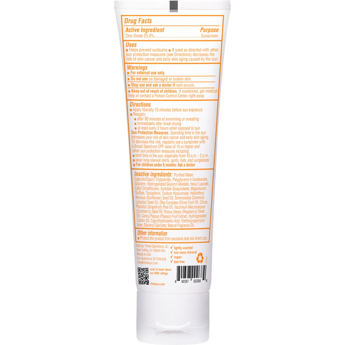 Thinkbaby Safe Sunscreen SPF 50 - 3 oz