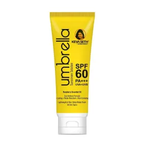 Umbrella Sunscreen Solution SPF 60, Broad Spectrum Protection, No White Cast, Lightweight Matte Finish with Raspberry Oil 100ml