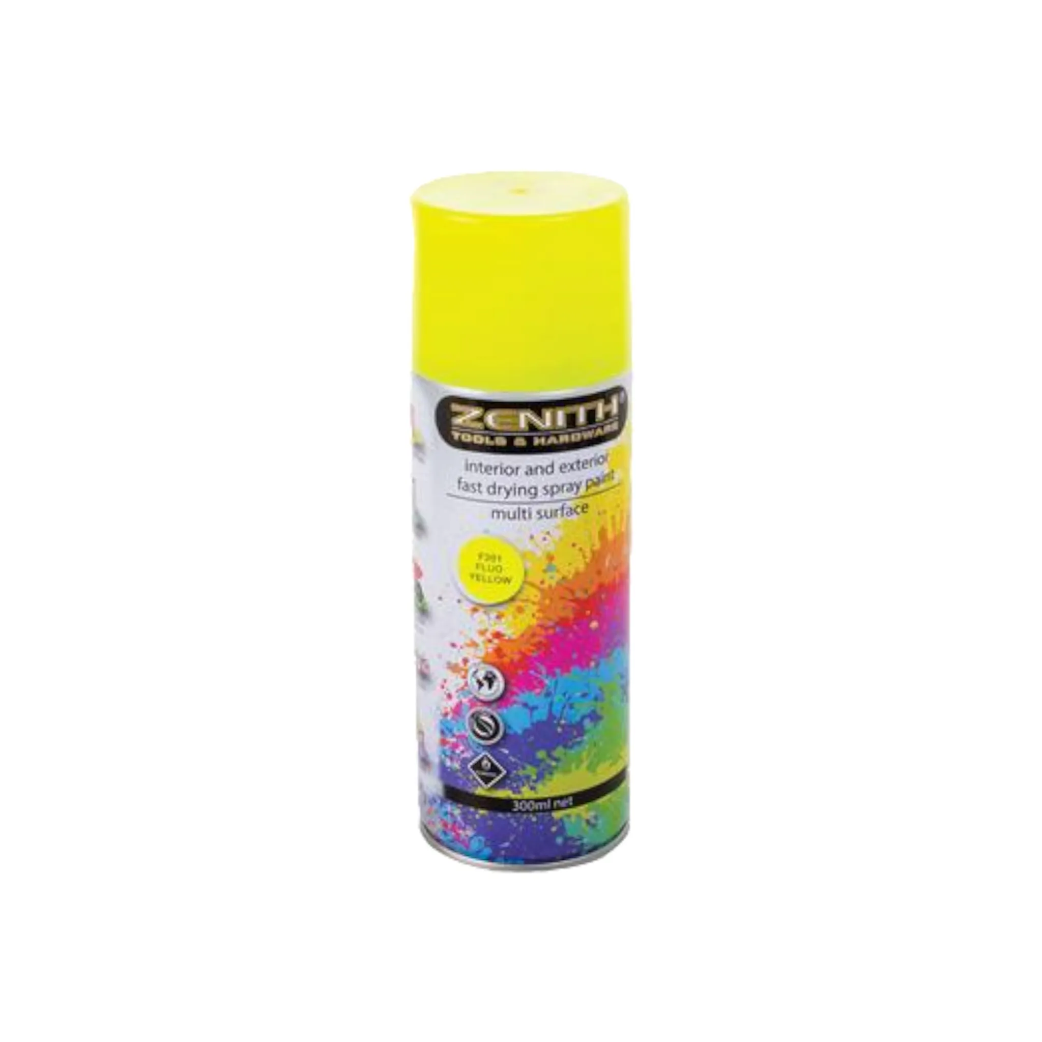 Zenith Fluorescent Spray Paint - Yellow 300ml