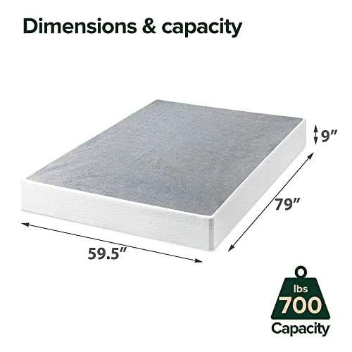 ZINUS 9 Inch Metal Smart Box Spring / Mattress Foundation / Strong Metal Frame / Easy Assembly, Queen